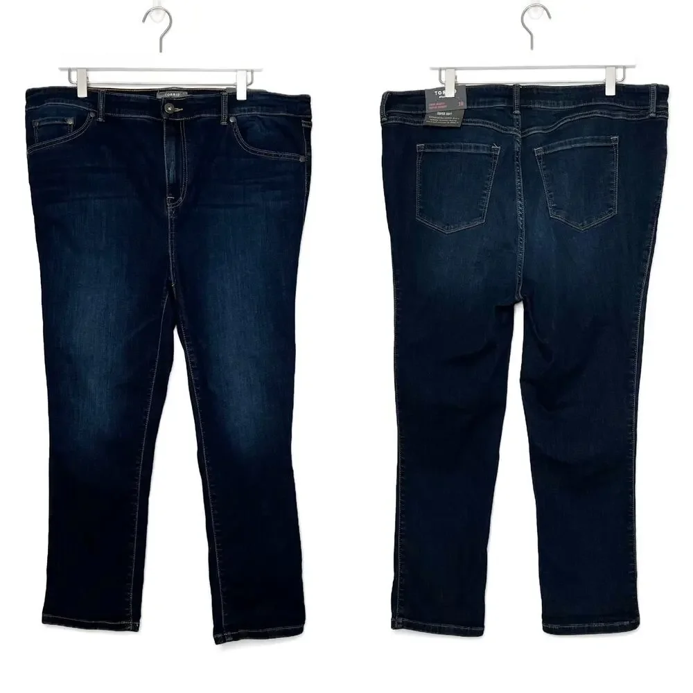 NEW Torrid Crop MidFit Super Skinny Jeans Womens 18 MId-Rise Soft Stretch Denim